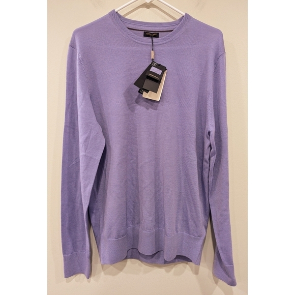 🆕 Gutteridge 100% Merino Wool Lavender Sweater Size Large - Picture 1 of 10